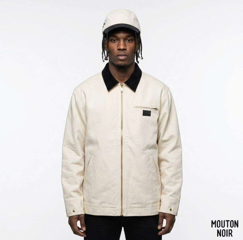 Offwhite colour black collar worker jacket image 0